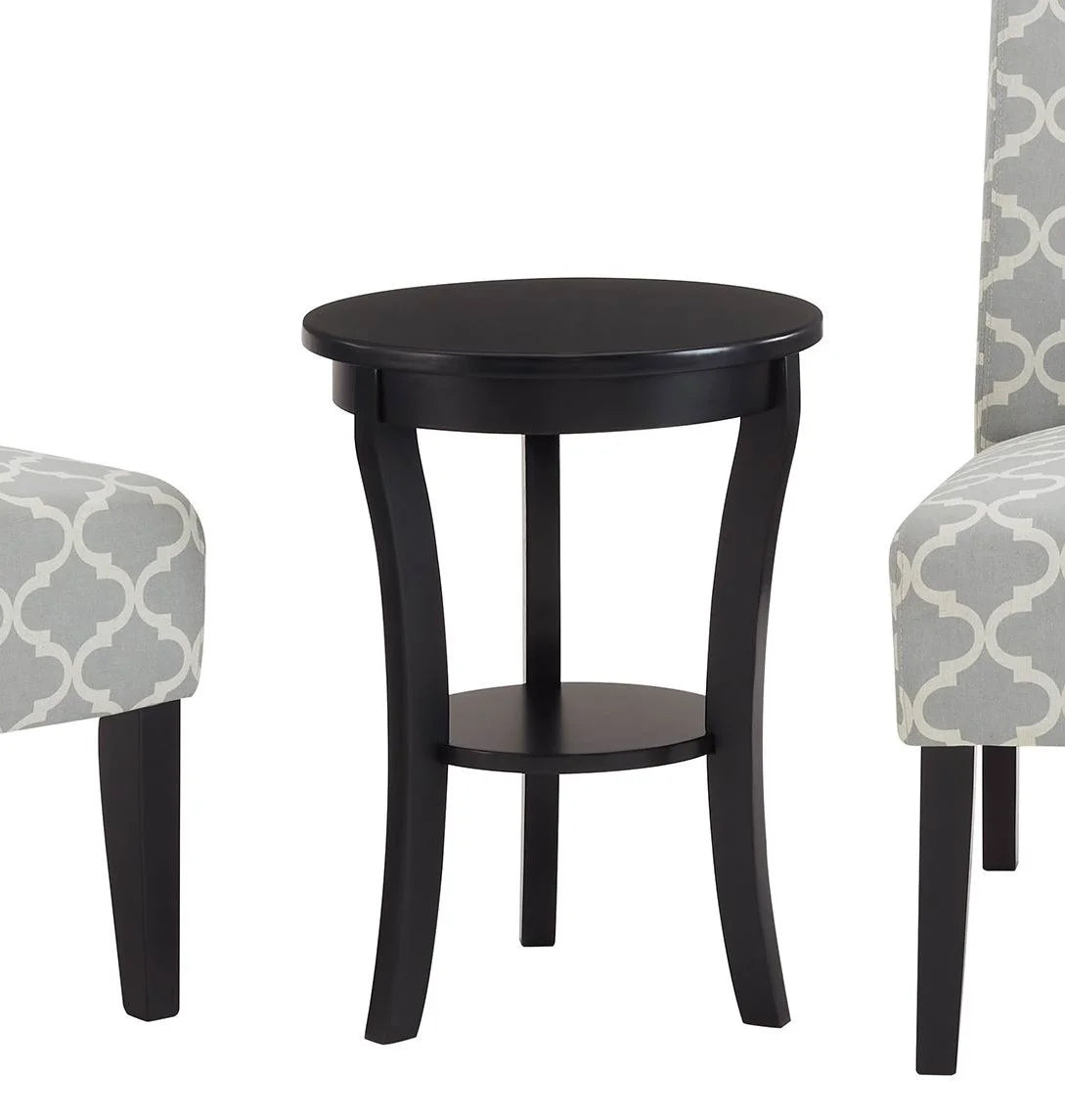 3pc Gray Fabric Upholstered Side Table and 2 Chairs E372