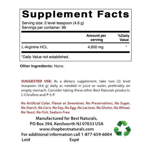 3 Pack 1 LB L-Arginine Powder S57813