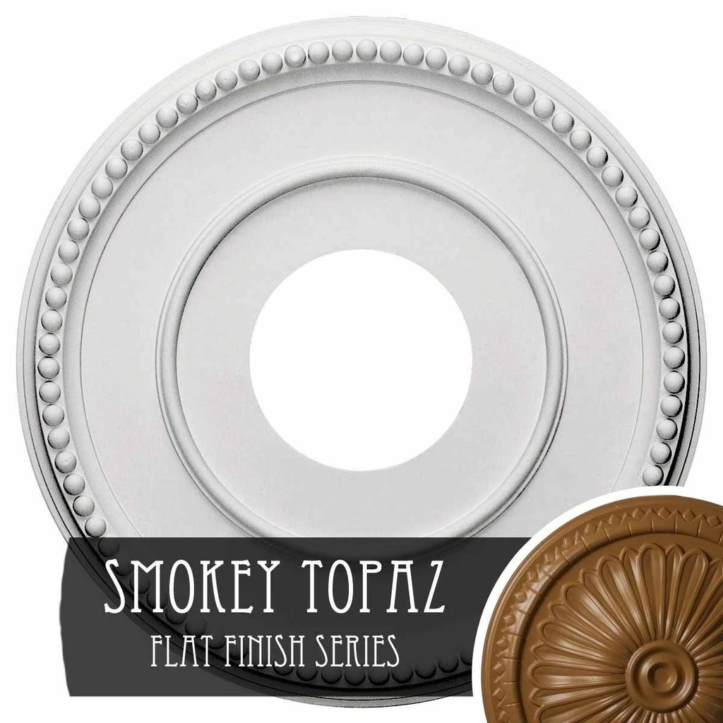 12 1/2x22OD x 3 7/8x22ID x 3/4x22P Hand-Painted Smokey Topaz Ceiling Medallion I565906