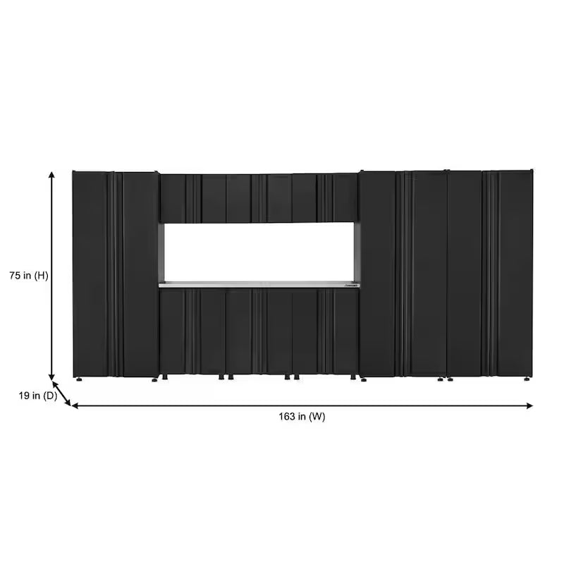 10-Piece Welded Steel Garage Storage System in Black T92850