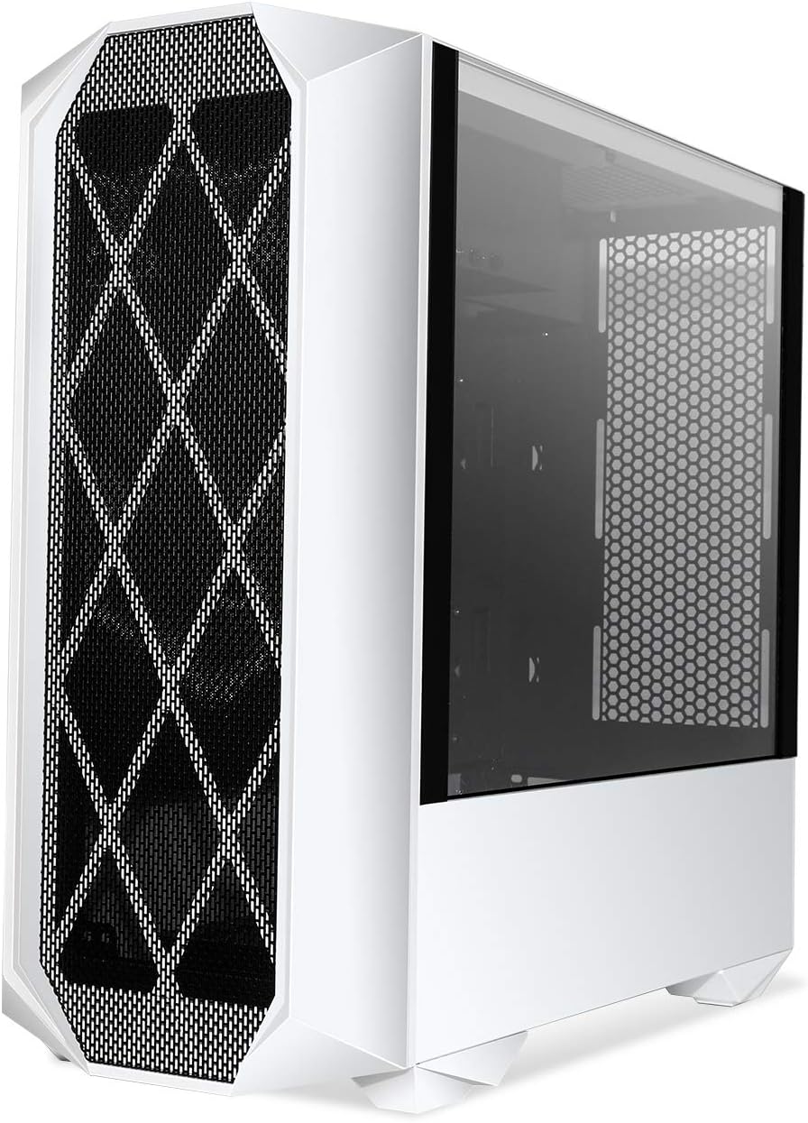 Black Full-Tower PC Gaming Case with Tempered Glass Side Panel I5396