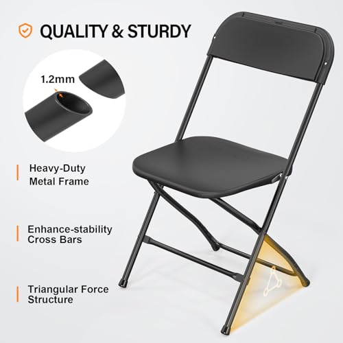 10 Pack White Plastic Folding Chair with Steel Frame S80582