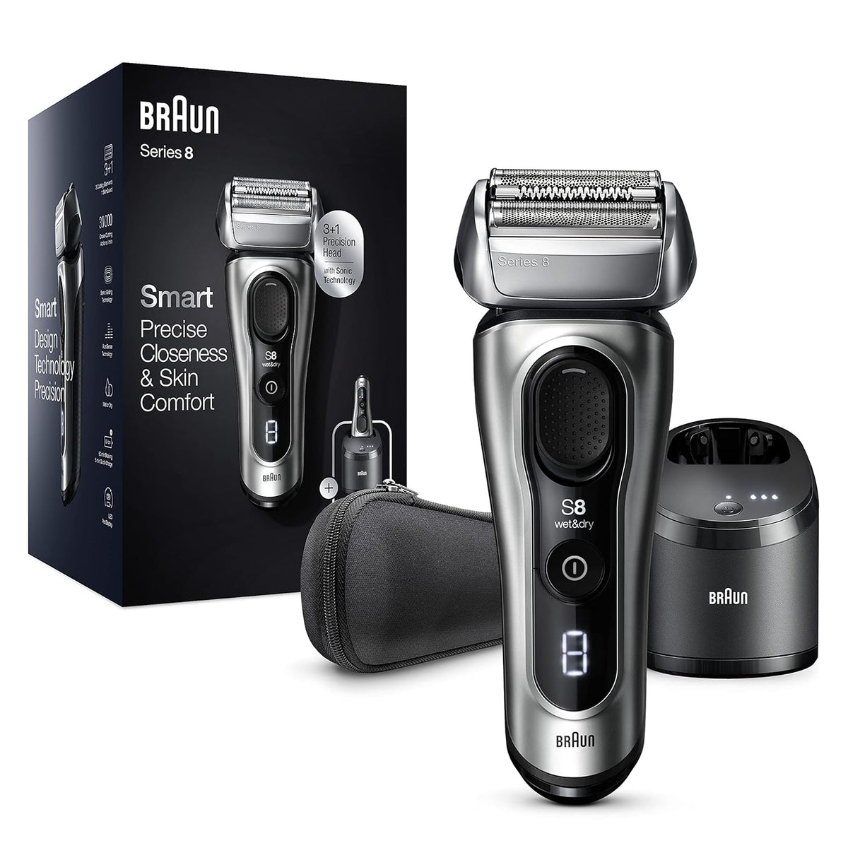 Series 7 Electric Shaver with Precision Trimmer, Foil Shaver, Clean & Charge Station and Travel Case D5366