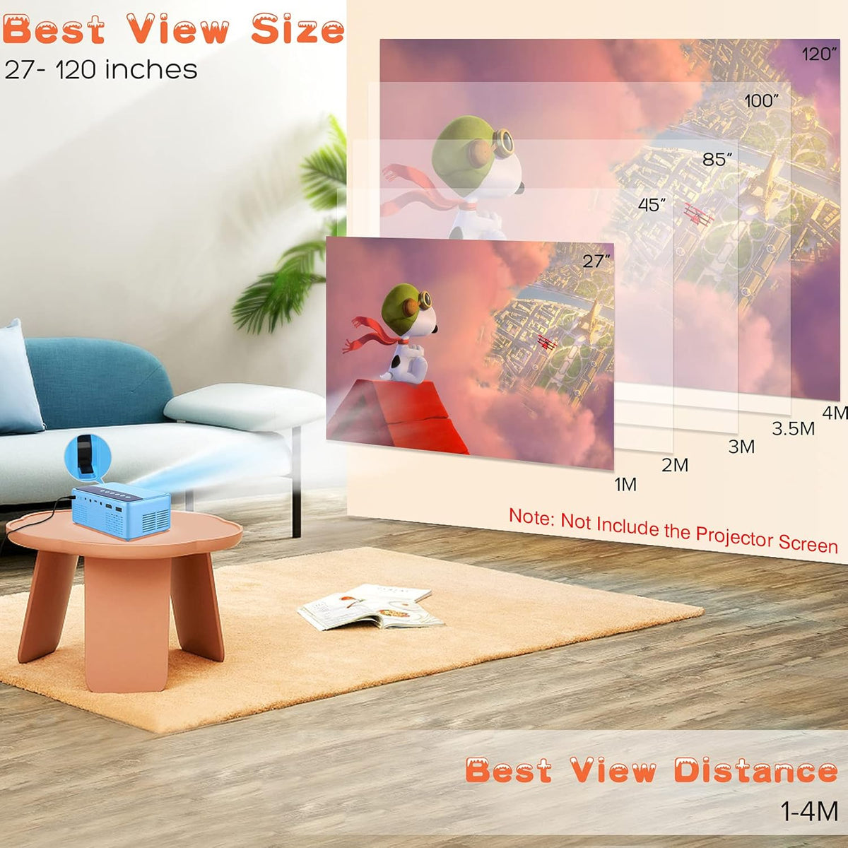 Portable Mini Video Projector with HDMI USB AV Interfaces E58510