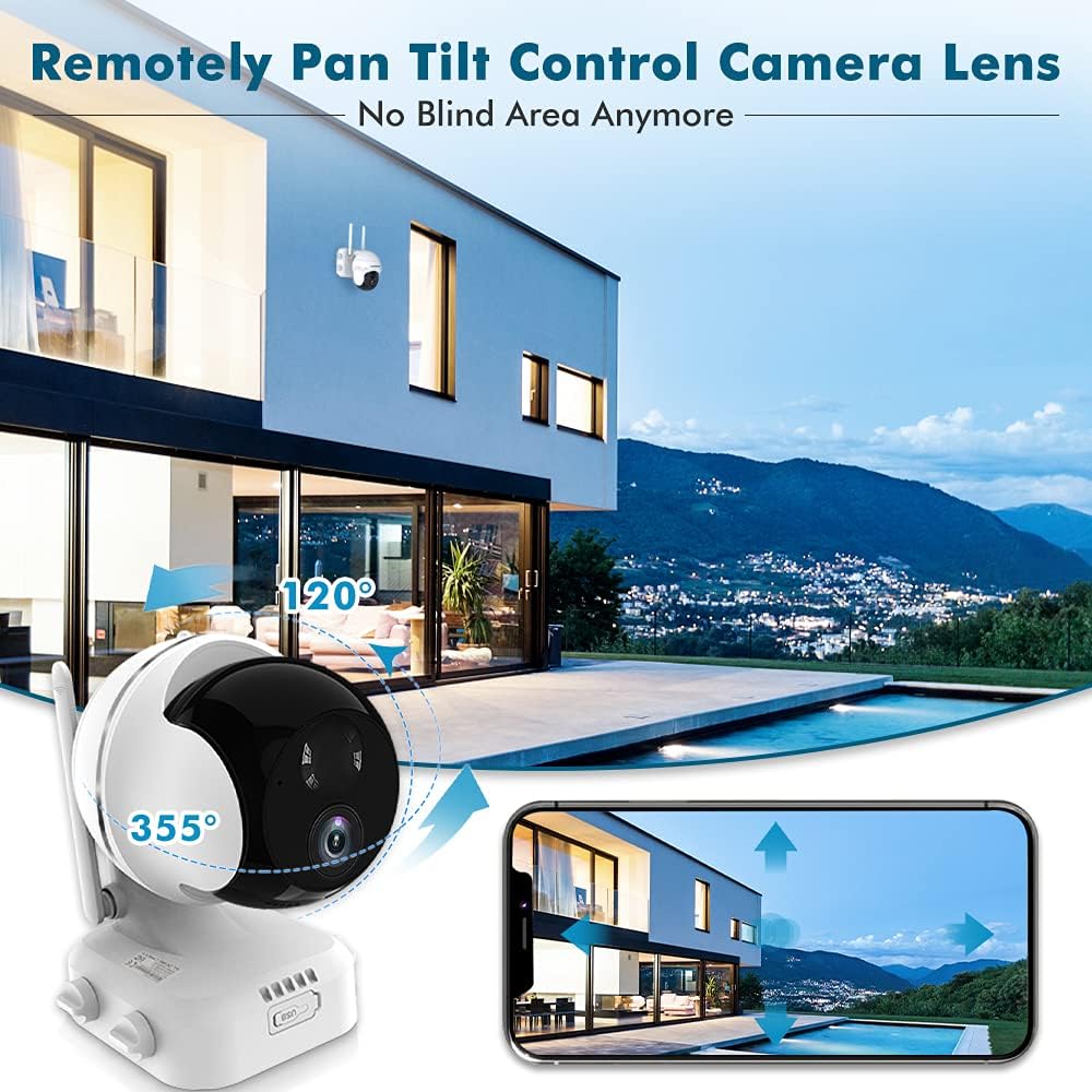 Wireless Outdoor WiFi Pan Tilt 360-degree Solar Security Camera M956262