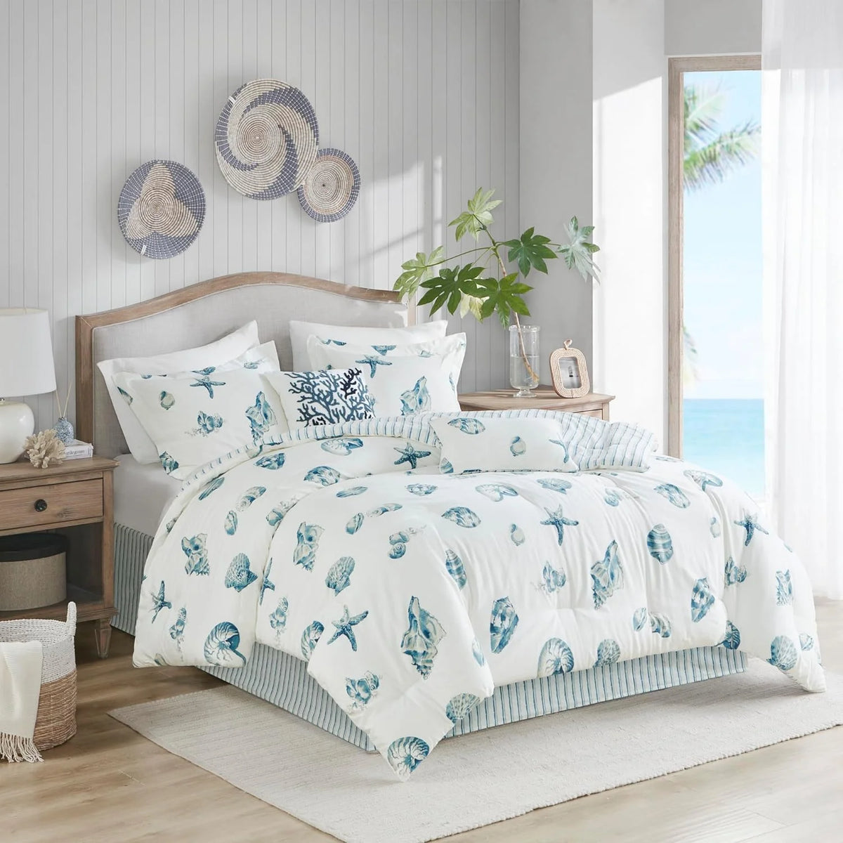 Coastal Reversible Comforter Set 4 Piece J886734