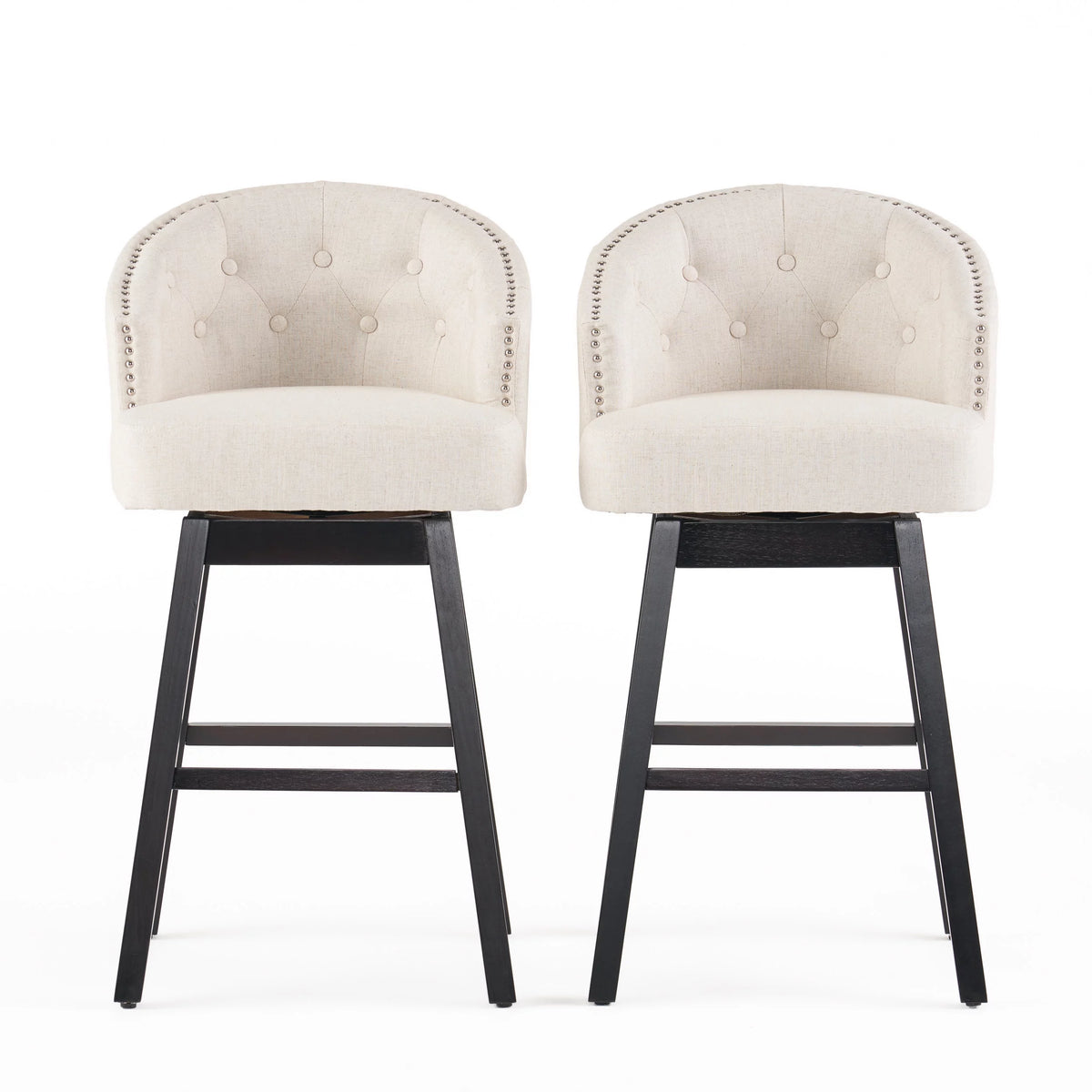 Beige Bar Stool Set of 2 F4294