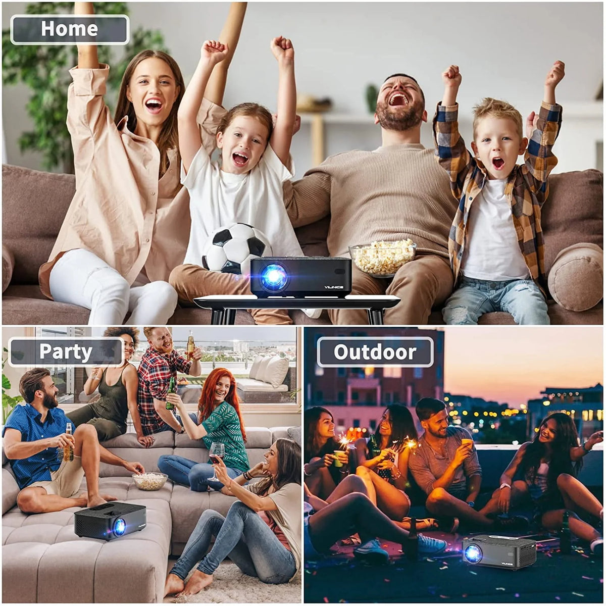 Mini WiFi Projector HD 1080P 240 LCD Display with Bluetooth L313593
