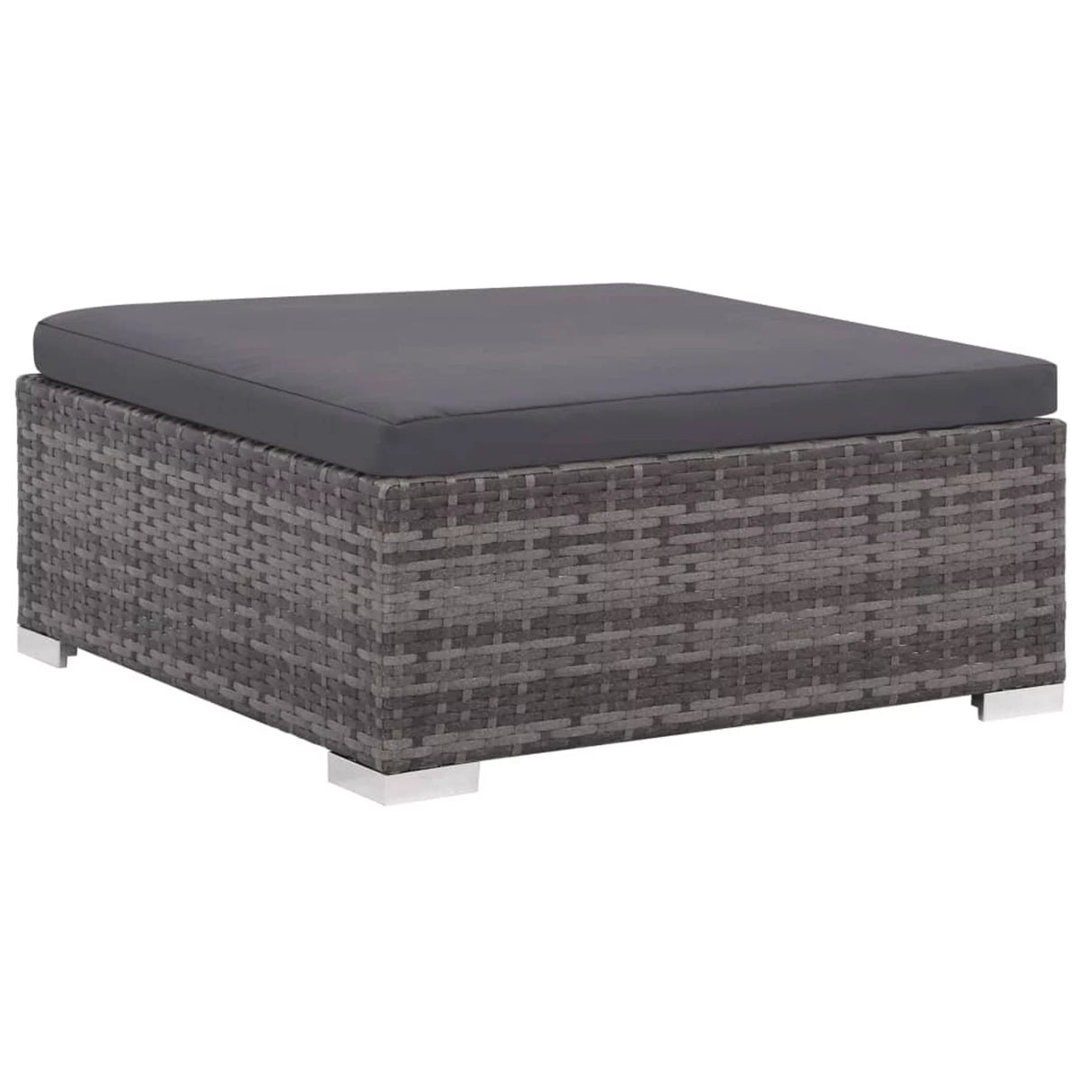 8 Piece Cushioned Gray Poly Rattan Sectional Sofa Set with Coffee Table G249