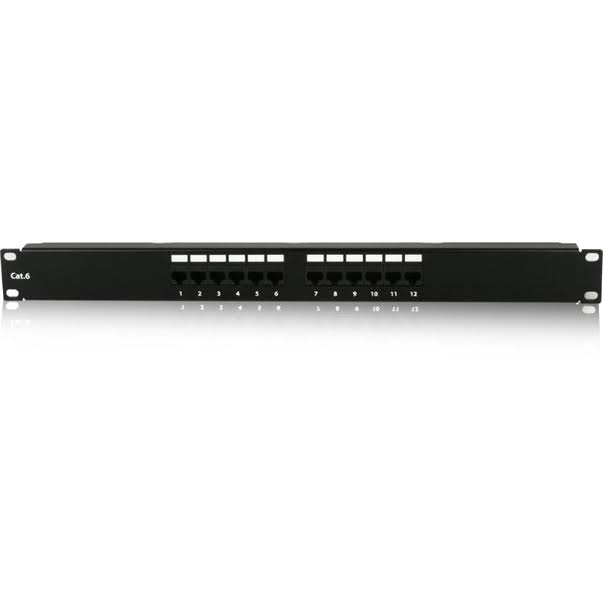 22U 600mm Depth Wallmount Server Cabinet with 1U 12-Port Cat6 Patch Panel M40201