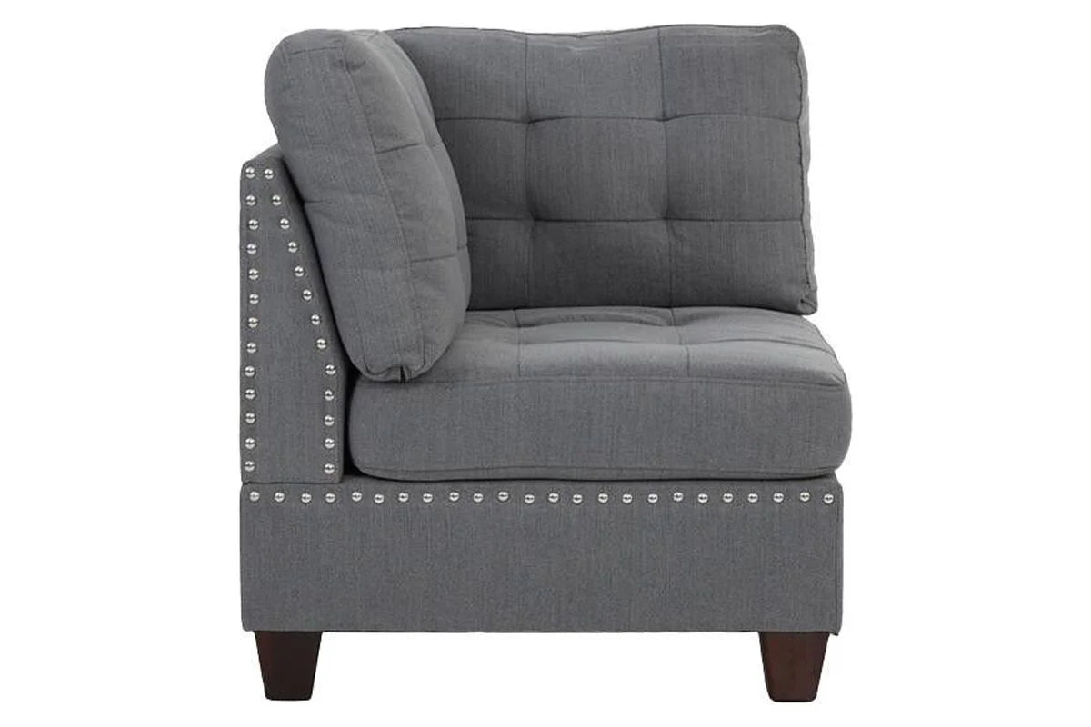 Gray Fabric 6pc L-Sectional Sofa Set W811