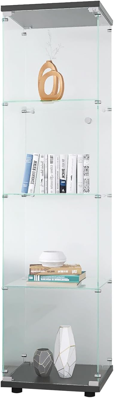 4 Shelves Glass Display Cabinet with Door O412