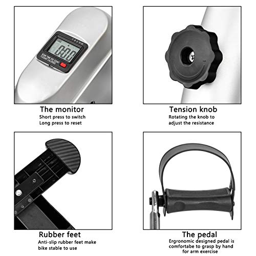 Silver Mini Cycle Exercise Bike with LCD Display U71534