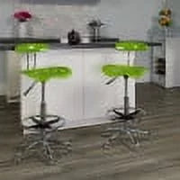 Apple Green and Chrome Drafting Stool with Tractor Seat Y622