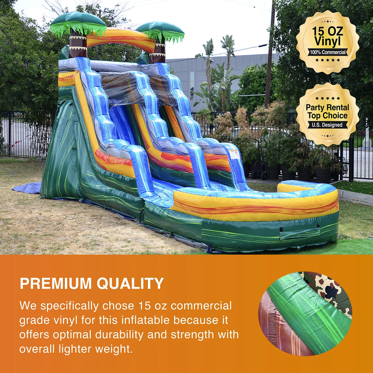 Commercial Grade Inflatable Bounce House Water Slide with Splash Pool and Blower S1518
