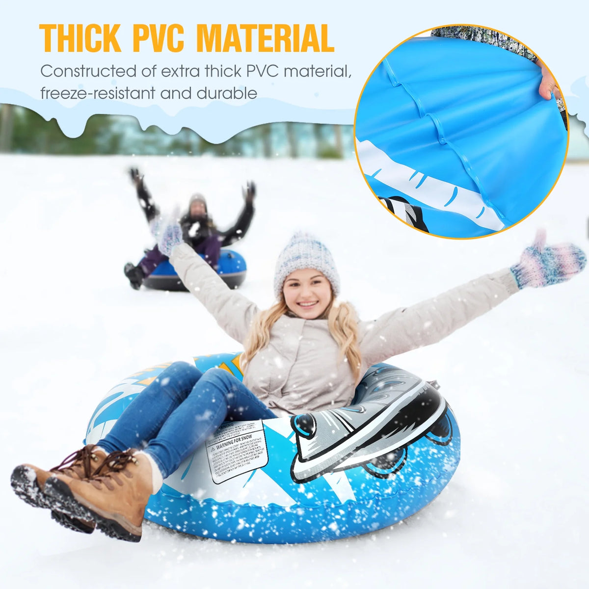 47 Inch Inflatable Snow Tube Sled U440998