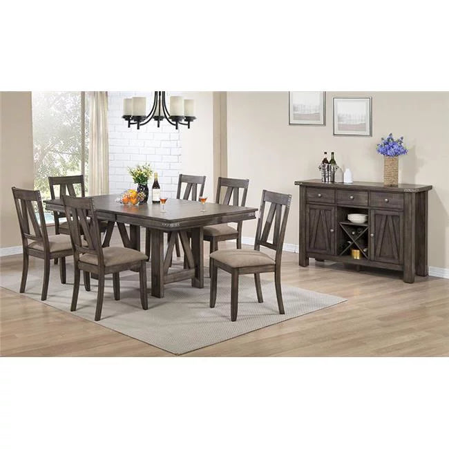 Brown Wood Dining Table with Butterfly Extension Leaf Q6384