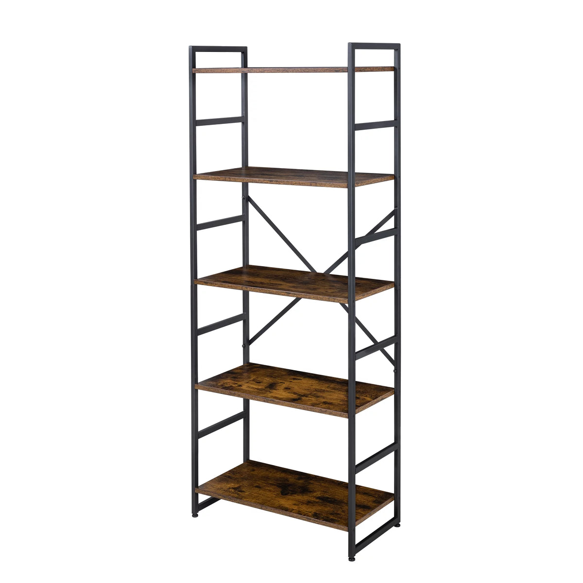 5 Tiers Tall Brown Bookshelf C54216