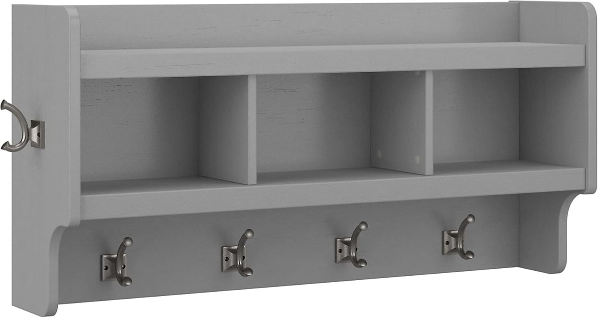 40W Cape Cod Gray Wall Mounted Coat Rack with Shelf L263