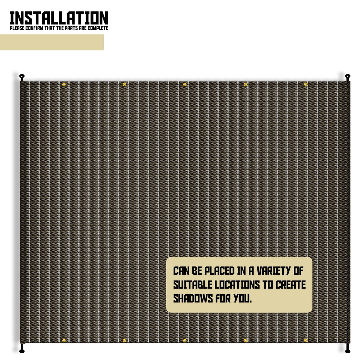 Brown Pergola Replacement Cover Canopy with Gromets I259