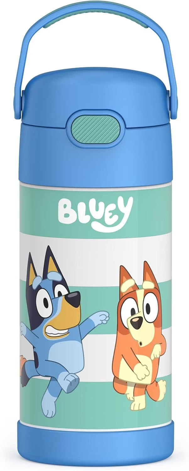 Bluey 12 Ounce Stainless Steel Kids Straw Bottle D11053