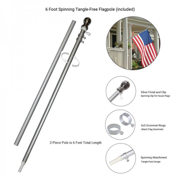 3x5 Foot Flag and Pole Kit N889