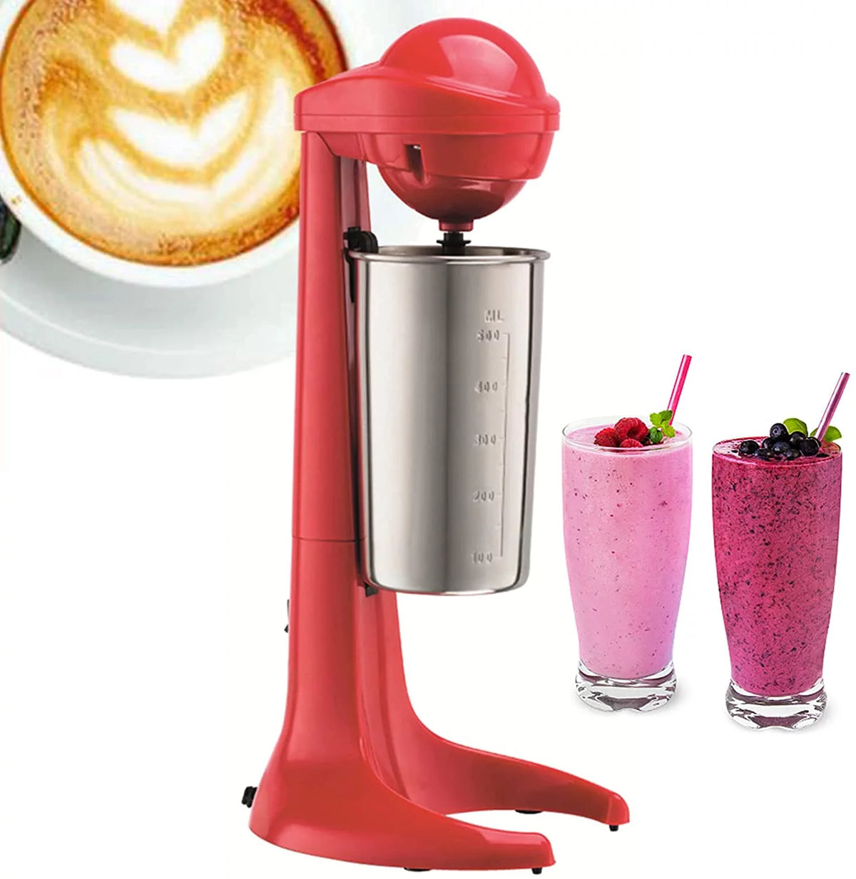 Red Stainless Steel Electric Milkshake Maker U15171