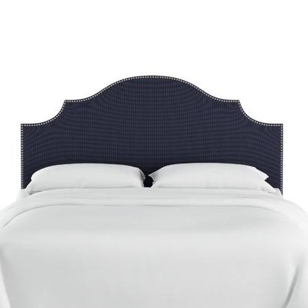 Blue California King Upholstered Panel Headboard W6641