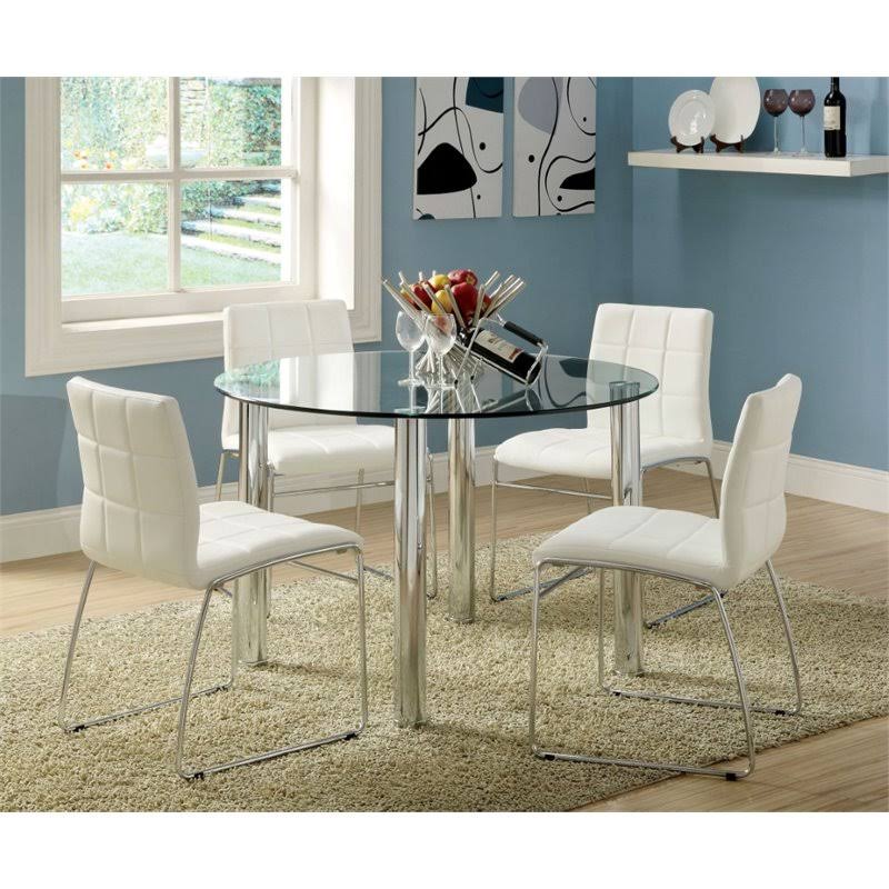 White Upholstered Dining Chair Set of 2 B935