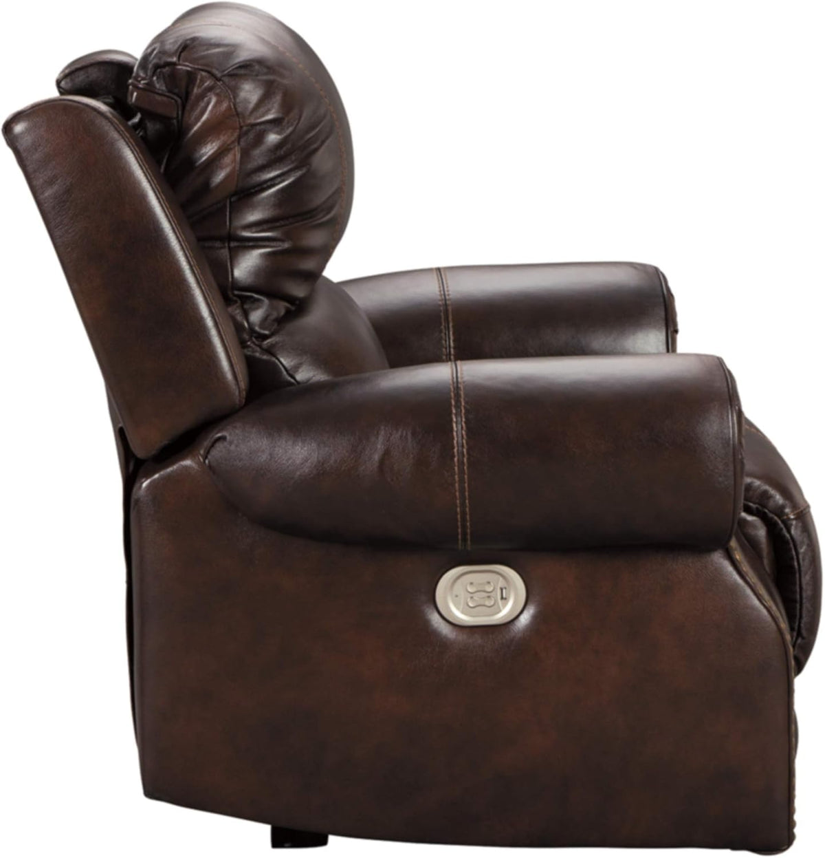 Brown Power Recliner with Adjustable Headrest O6760