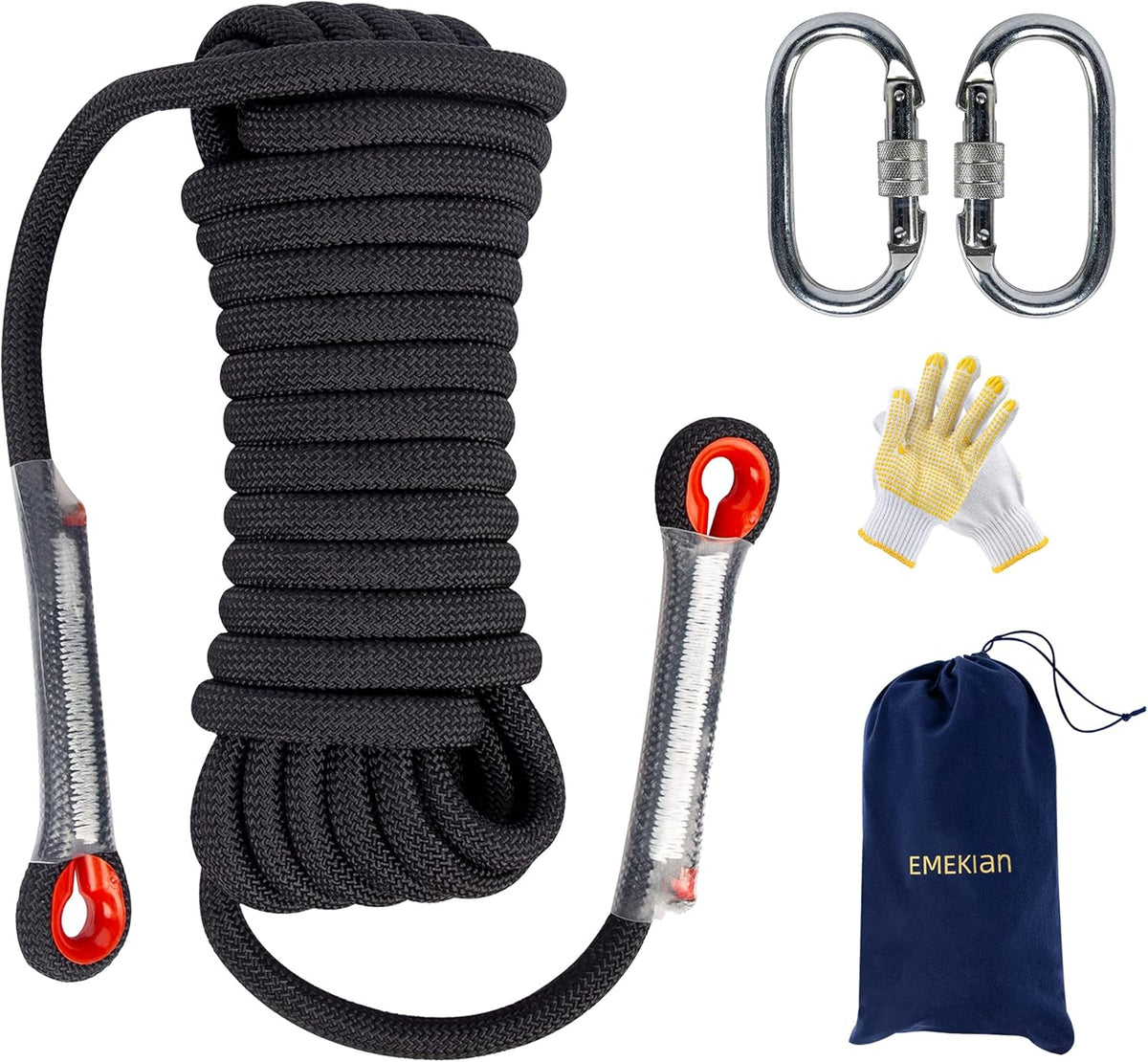 10mm 10M Static Climbing Rope with Non-Slip Gloves Q69402
