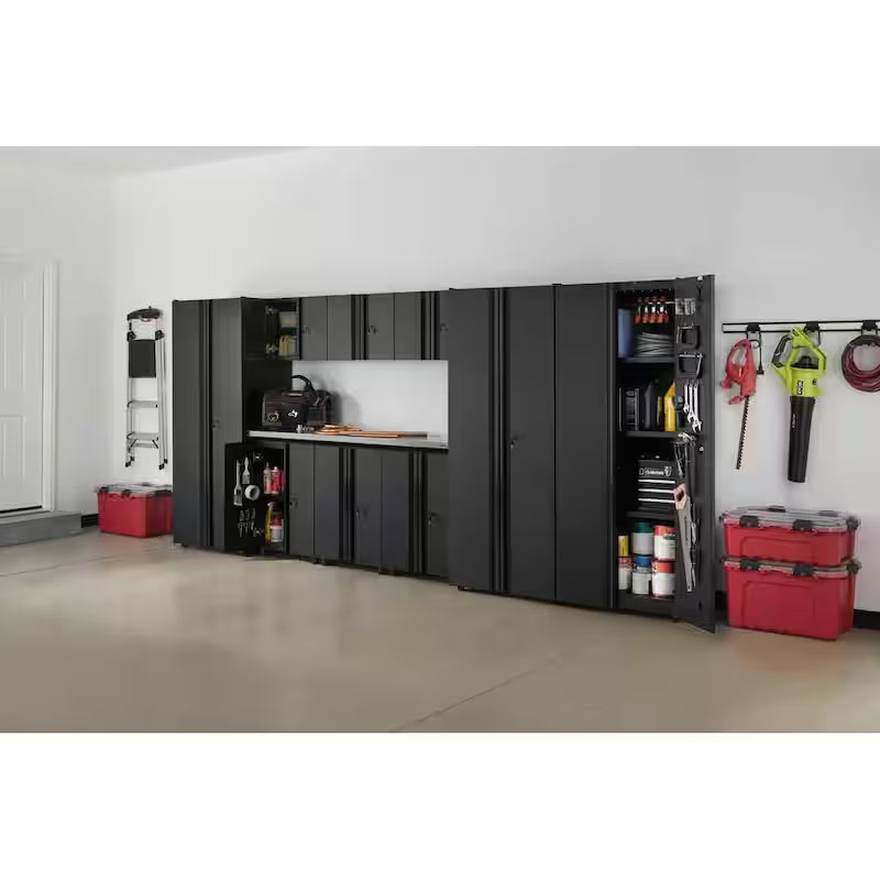 10-Piece Welded Steel Garage Storage System in Black T92850
