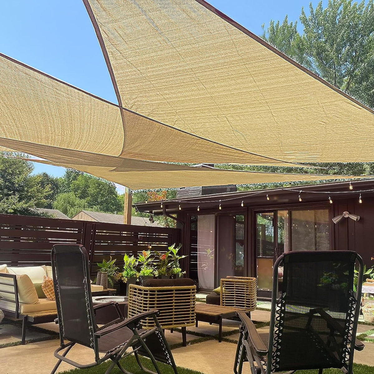 12' x 12' x 12' Sand Triangle Sun Shade Sail UV Block Awning J9089