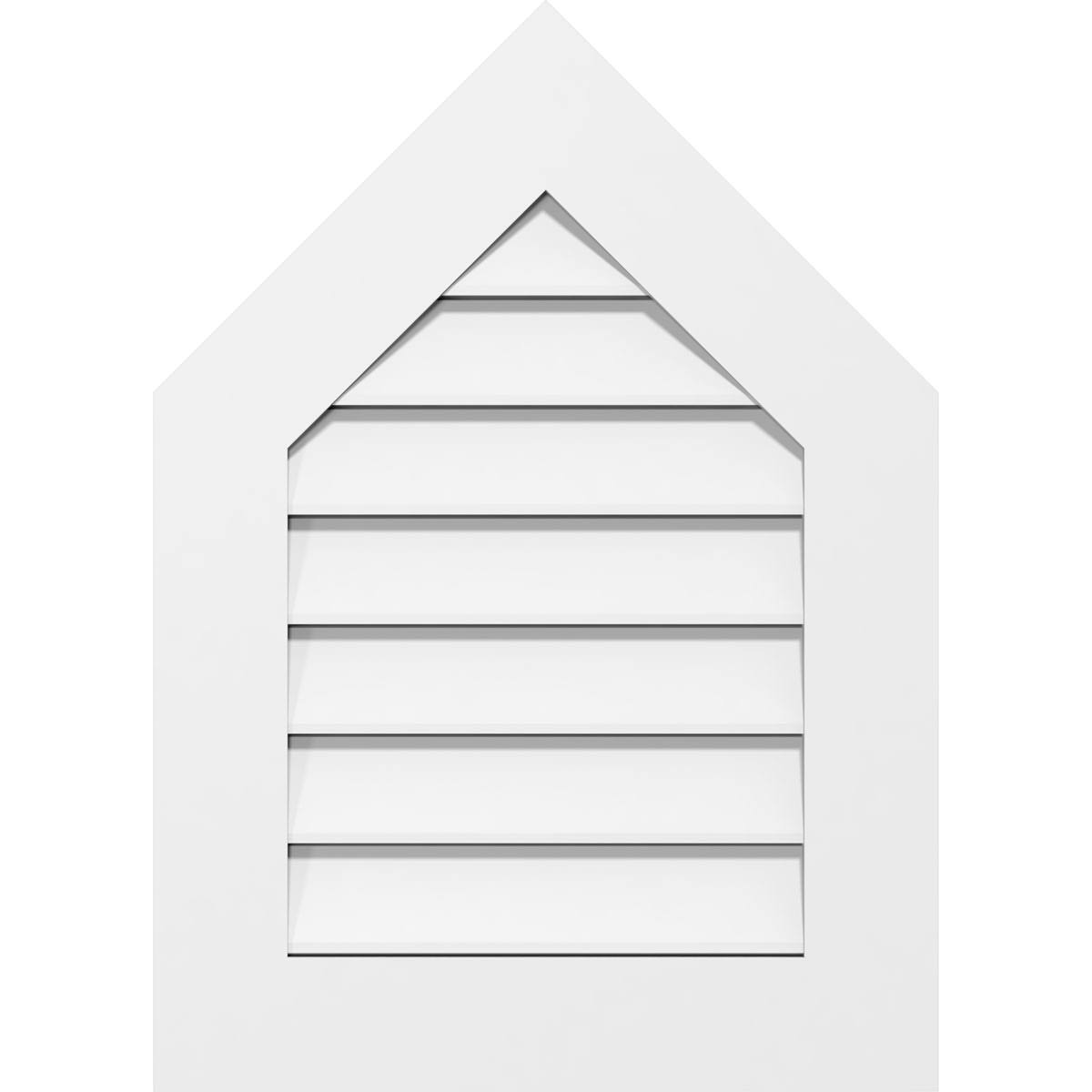 16x22W x 36x22H Peaked Top Surface Mount PVC Gable Vent 9/12 Pitch W80415