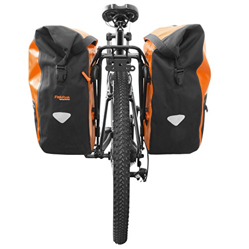 Black Waterproof 30L Bike Panniers with Rain Cover B979