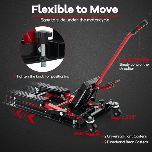 1500 LBS Hydraulic Motorcycle Lift with Footplates Z111506