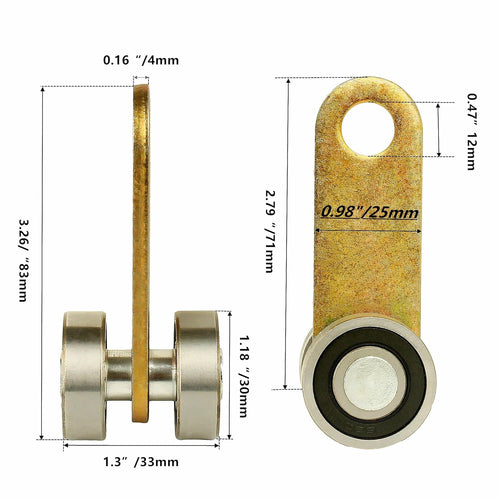 2 Wheel Trolley Assembly Roller for 1-5/8" Strut Channel 4pc Z7623
