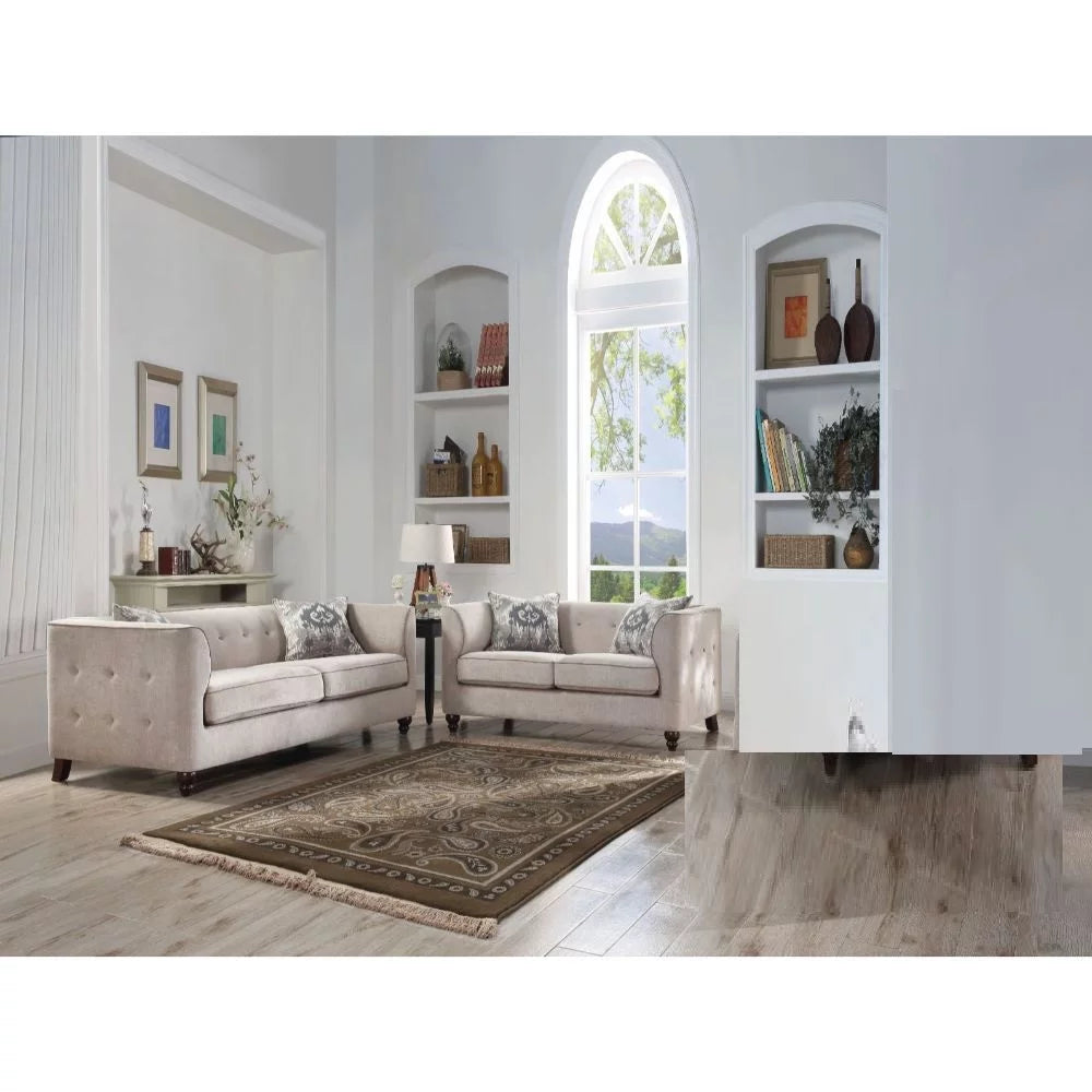 Tan 2pc Fabric Sofa Set R7852