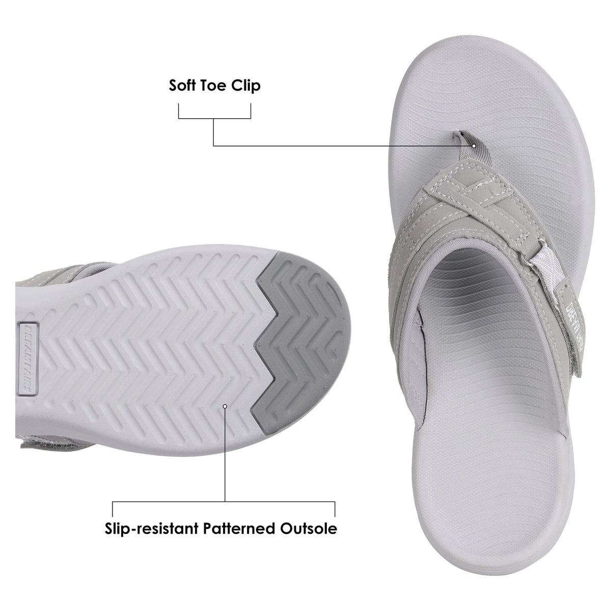Women's Fashion Flip Flops Thong Sandals Slippers GREY Size 8 O13752