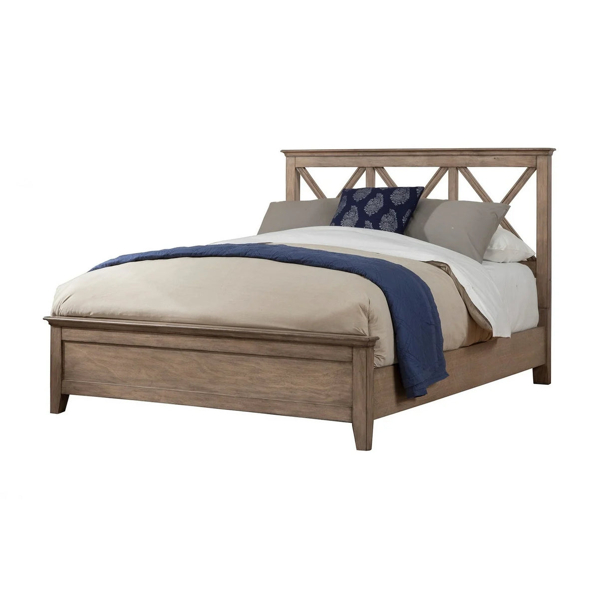 Full Size Panel Bed Natural Brown Mahogany U311