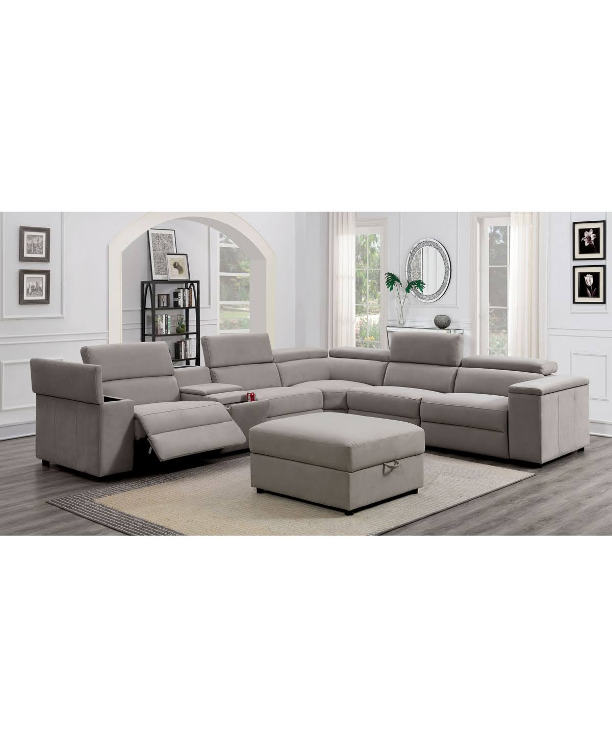 Gray Storage Ottoman A4429