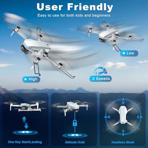 2K HD FPV Drone with Camera, Brushless Motor, 2 Batteries, Foldable D3671