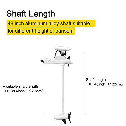 White 12V 55LBS 48inch Bow Mount Trolling Motor with Remote Control H379274