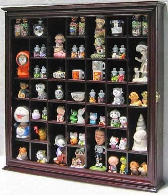 Solid Wood Display Case Wall Curio Cabinet with Glass Door Z422517
