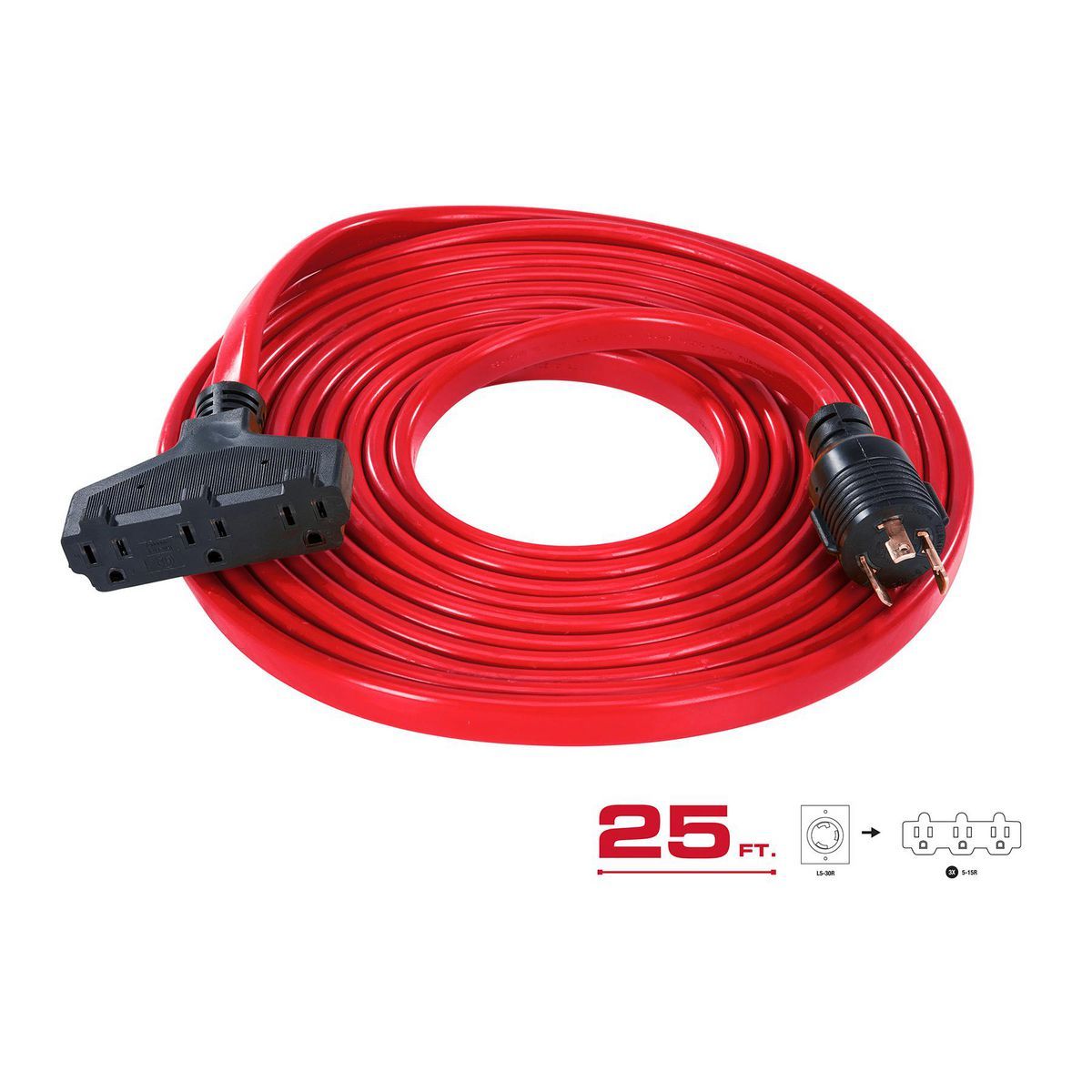 25 ft. 30 Amp 125V Generator Extension Cord Adapter Q566361