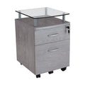 Rolling File Cabinet with Glass Top Z694