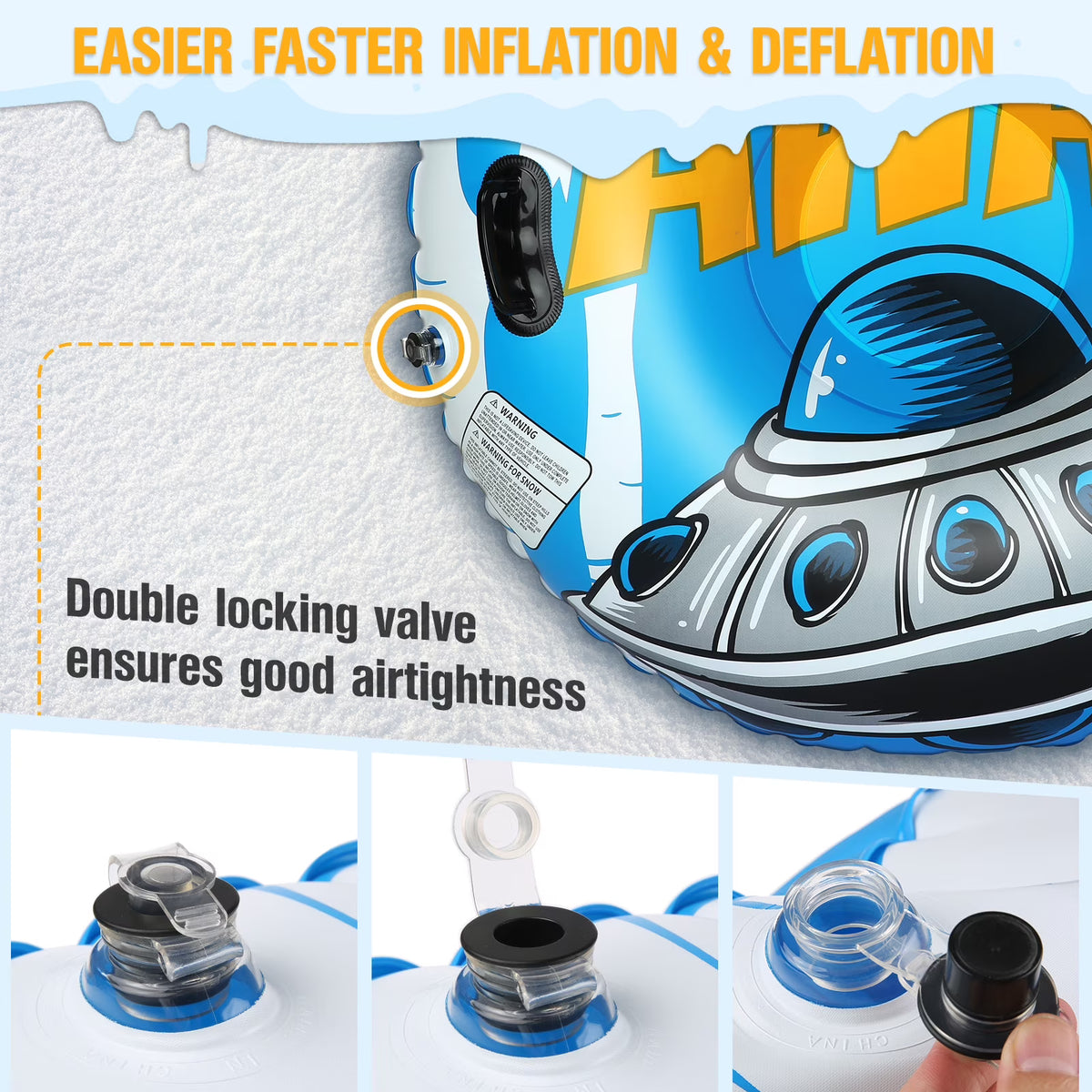 47 Inch Inflatable Snow Tube Sled U440998
