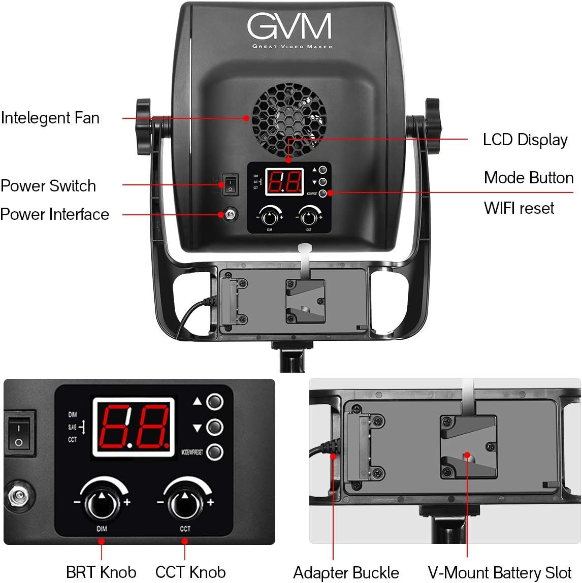2 Packs Dimmable Bi-Color LED Video Lighting Kits with APP Control, 50W Optical Lens Variable 3200K~5600K, CRI 97+ LED Panel Light L63450