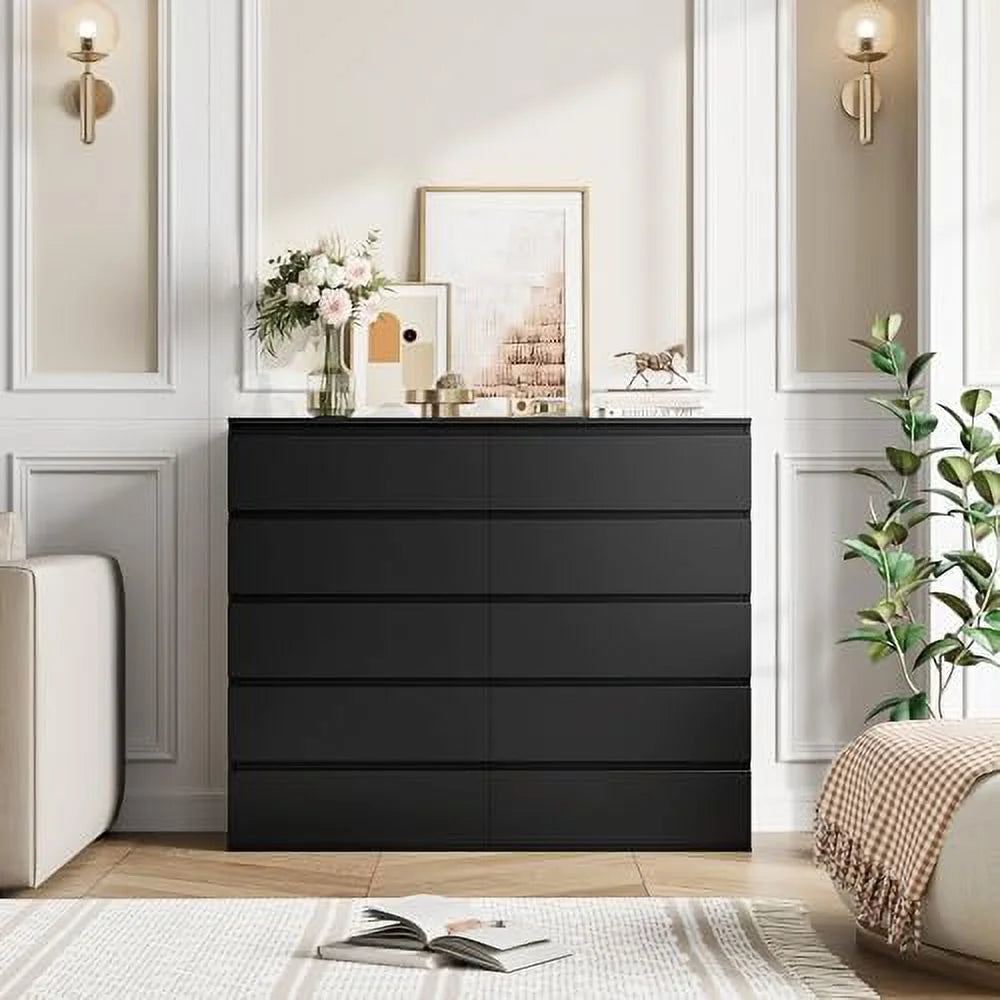 Black 5 Drawer Dresser O1042