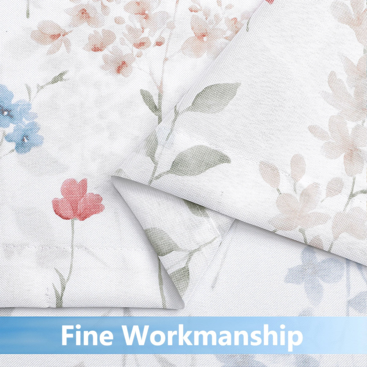Floral Light Filtering Curtain Panels, 56" x 63", 2 Panels M730